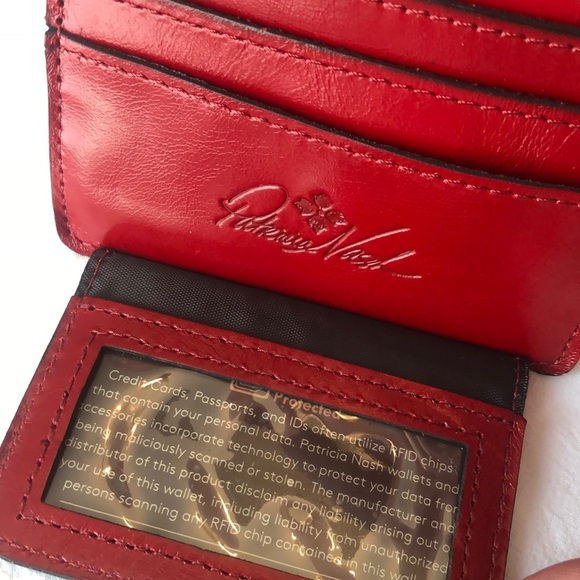 Patricia Nash Cassis Leather ID Wallet/Card Case Distressed Vintage Lava NWT - Picture 11 of 15